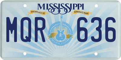 MS license plate MQR636