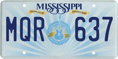 MS license plate MQR637