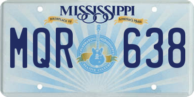 MS license plate MQR638