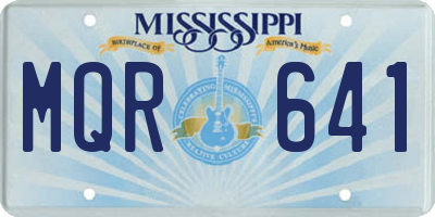 MS license plate MQR641