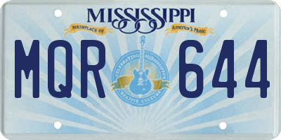 MS license plate MQR644