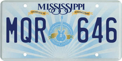 MS license plate MQR646
