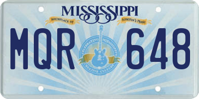 MS license plate MQR648