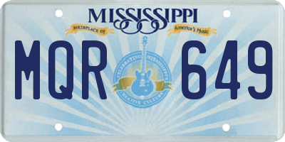 MS license plate MQR649