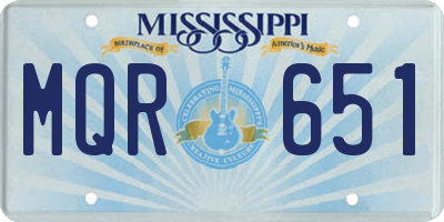 MS license plate MQR651