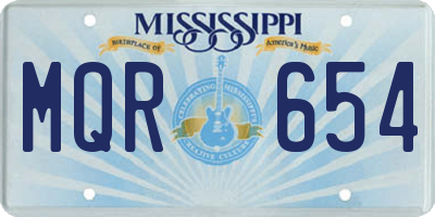 MS license plate MQR654