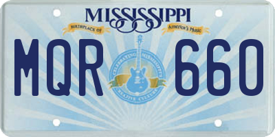 MS license plate MQR660