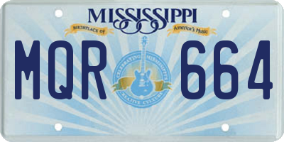 MS license plate MQR664