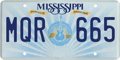 MS license plate MQR665