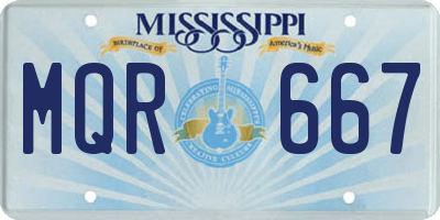 MS license plate MQR667