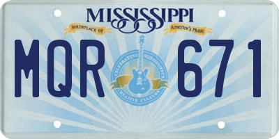 MS license plate MQR671