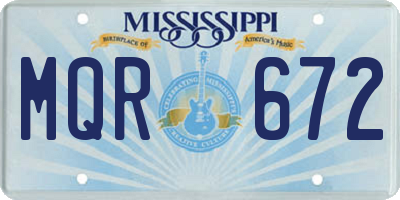 MS license plate MQR672