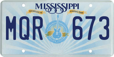 MS license plate MQR673