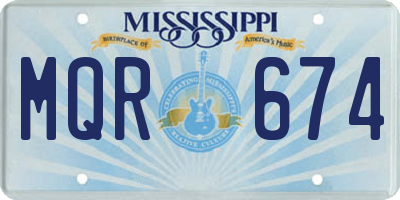 MS license plate MQR674