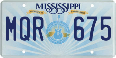 MS license plate MQR675