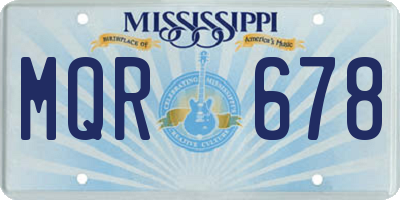 MS license plate MQR678