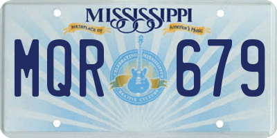 MS license plate MQR679