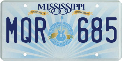 MS license plate MQR685