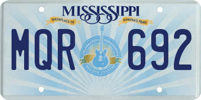 MS license plate MQR692
