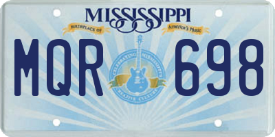 MS license plate MQR698