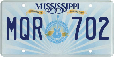 MS license plate MQR702