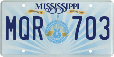 MS license plate MQR703
