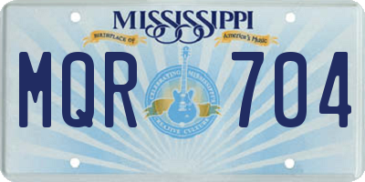 MS license plate MQR704