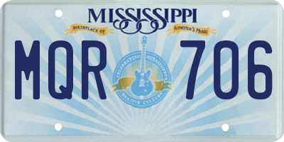 MS license plate MQR706