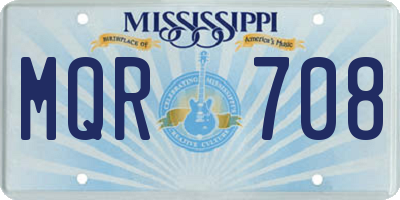 MS license plate MQR708
