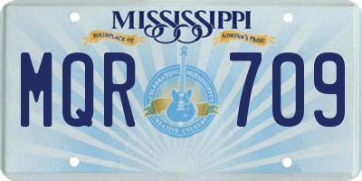 MS license plate MQR709