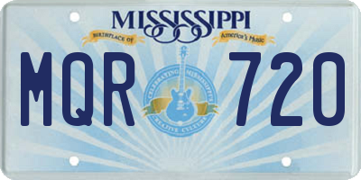 MS license plate MQR720