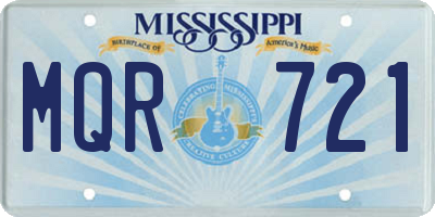 MS license plate MQR721