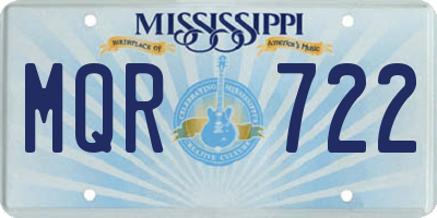 MS license plate MQR722