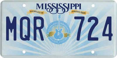 MS license plate MQR724