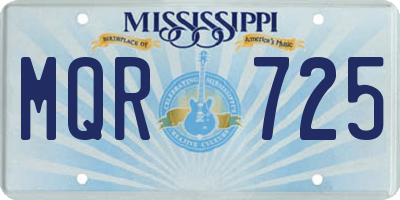 MS license plate MQR725