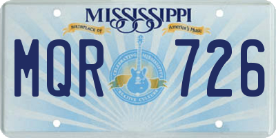 MS license plate MQR726
