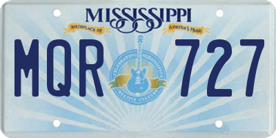 MS license plate MQR727