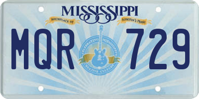 MS license plate MQR729
