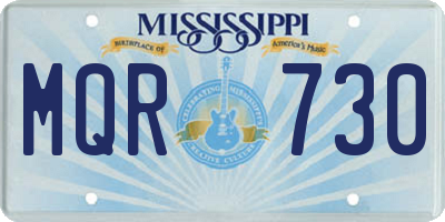 MS license plate MQR730