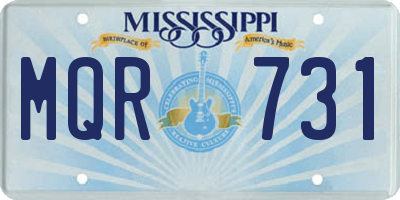MS license plate MQR731
