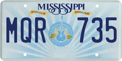 MS license plate MQR735