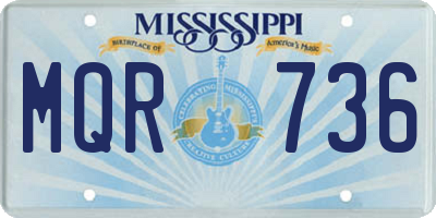 MS license plate MQR736