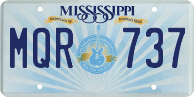 MS license plate MQR737