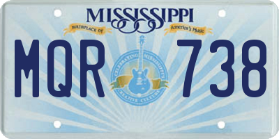 MS license plate MQR738