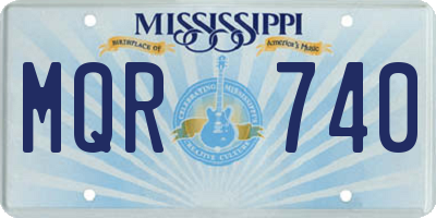 MS license plate MQR740