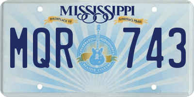 MS license plate MQR743