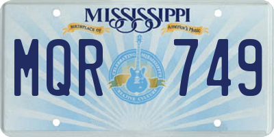 MS license plate MQR749