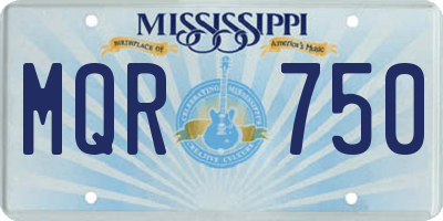 MS license plate MQR750
