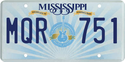 MS license plate MQR751