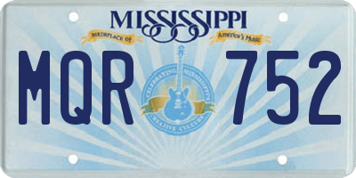 MS license plate MQR752